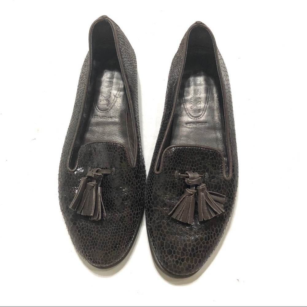 The Flexx Loafers Sz 6 1/2 Brown Leather Driving